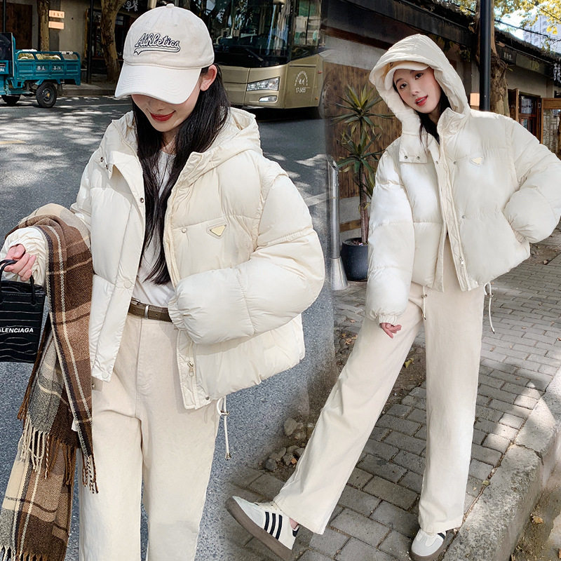 外贸可拆卸袖子羽绒棉服女冬季新款棉袄韩版宽松连帽棉衣短款