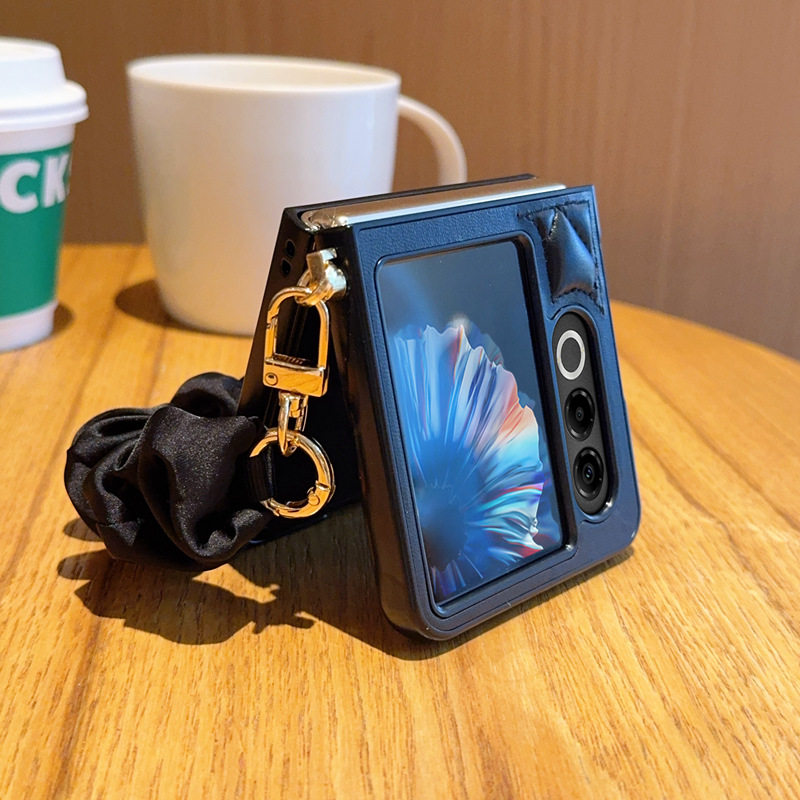 适用于努比亚Flip2手机壳全包潮牌新款商务男女努比亚Flip2保护套轻奢时尚超薄侧挂涤纶金属手链