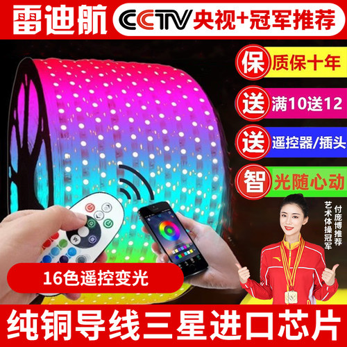 雷迪航七彩变色智能调光防水灯带