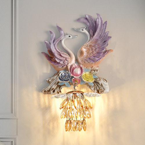 玲珑壁玺卧室床头水晶美式新品