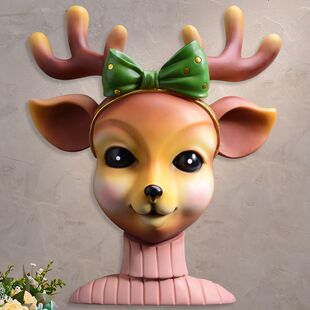 创意儿童壁挂装饰人物卡通男女孩卧室书房床头个性挂件欧式鹿挂件