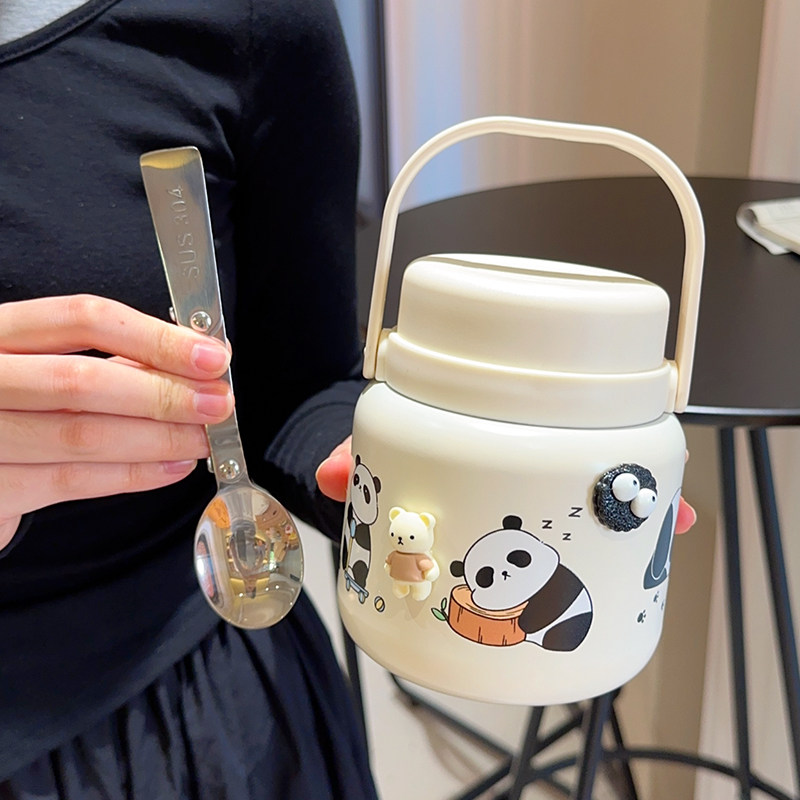 高颜值熊猫316不锈钢闷烧杯水壶