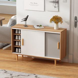 北欧进门鞋 柜推拉对开门玄关简约门厅柜多功能收纳大容量储物柜