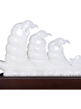 天然玉石办公室工艺开业礼品帆船