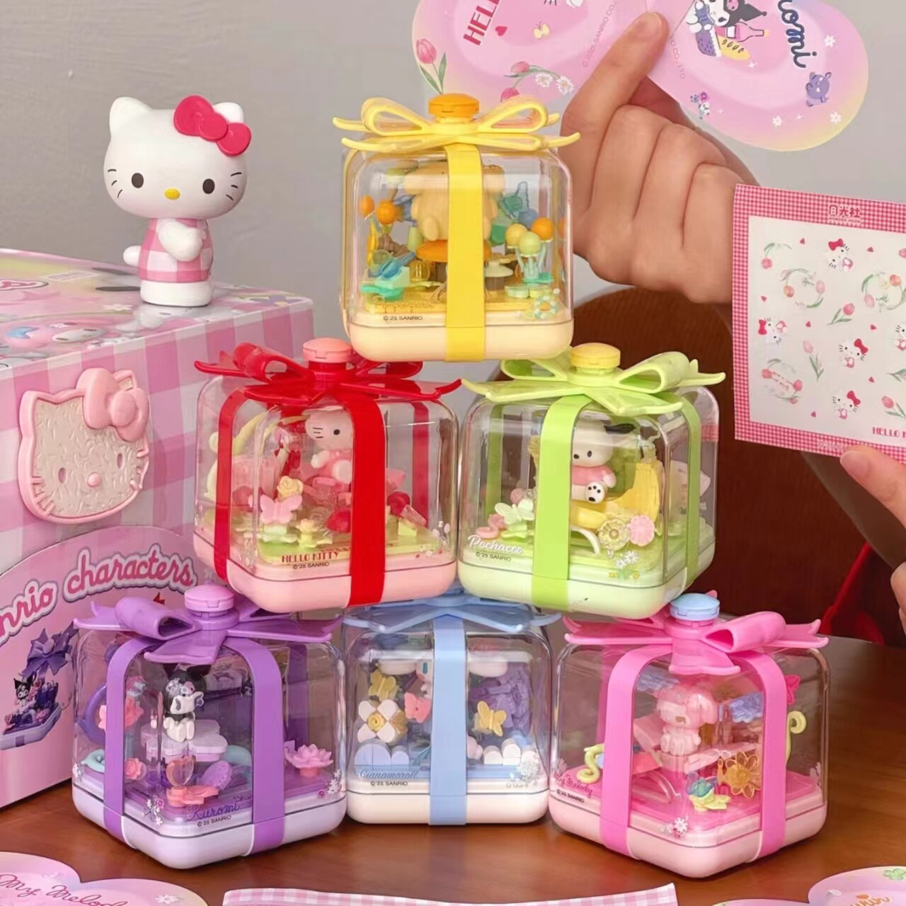 月光社三丽鸥指尖积木hellokitty库洛米美乐蒂戒指盲盒生日礼物女