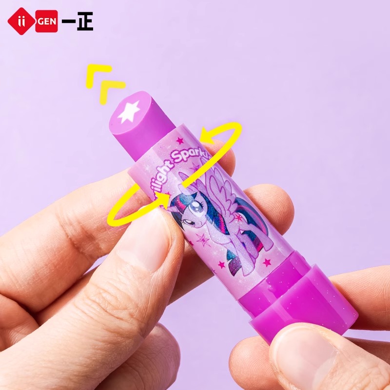 一正小马宝莉口红橡皮擦旋转推拉小学生无毒像皮擦女孩幼儿园创意卡通可爱儿童铅笔象皮不留痕无屑库洛米文具