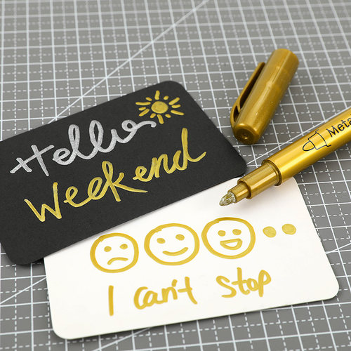 高光金色笔油性记号笔银色不掉色