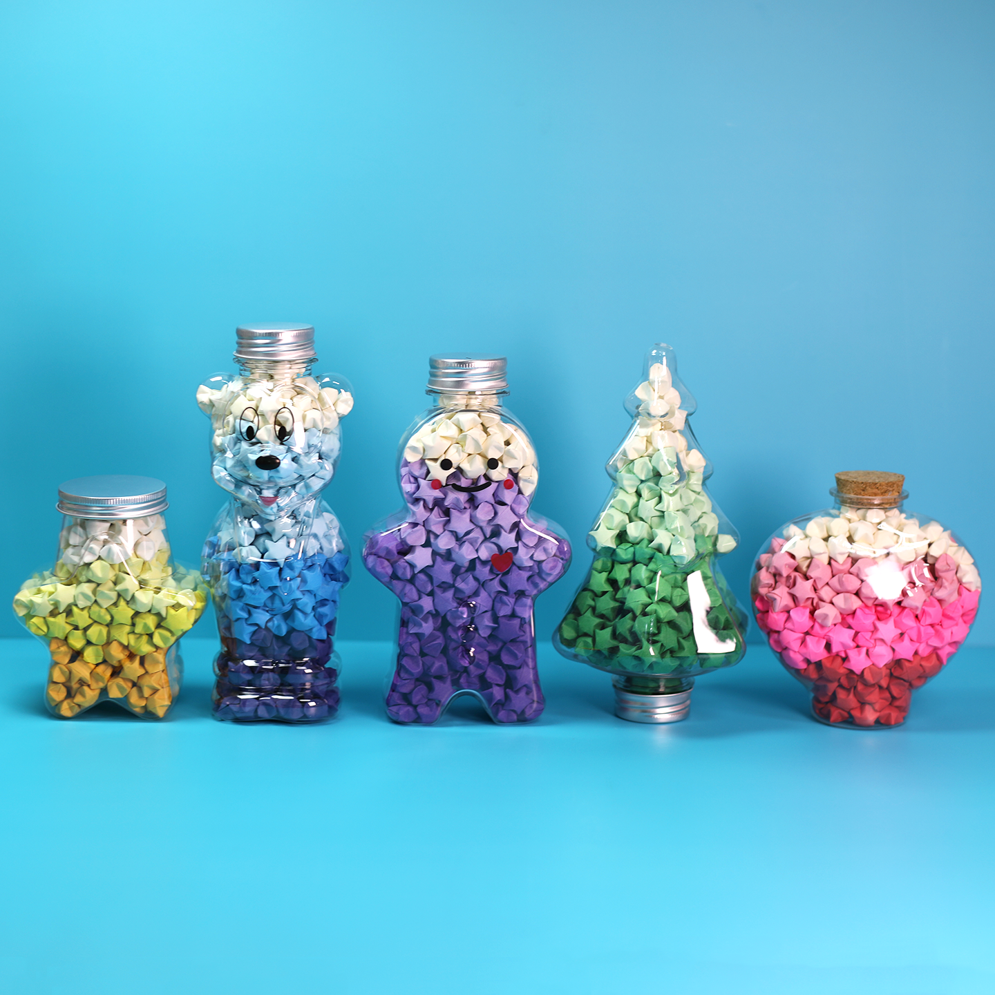 星星折纸条渐变色星星纸许愿瓶