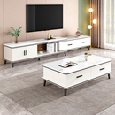 电视柜茶几组合2025新款 小户型实木电视机柜客厅家用伸缩储物柜子