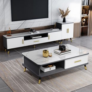 北欧电视机柜茶几组合现代简约卧室小户型客厅经济型新式轻奢地柜