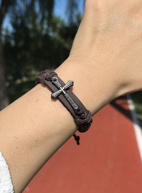 十字架欧美时尚手环可调简约学生网红热销货源森系小众in