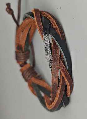 厂家日韩版网红手链可调复古编织PU手环绳跨境货源小众文艺简约女