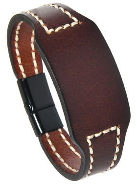 个性创意手工缝线光板牛皮手链 简约diy文艺复古风男女情侣手镯