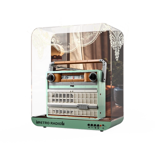 乐一百适用乐高创意系列10334复古收音机展示盒亚克力透明防尘罩