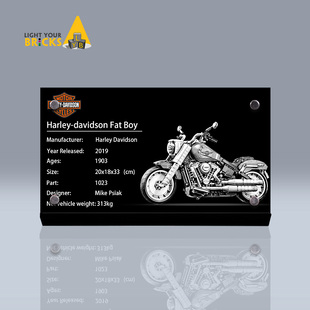 Light your bricks适用乐高 10269哈雷摩托车亚克力展示铭牌支架