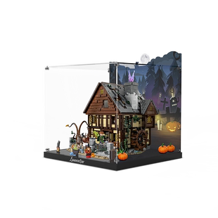 乐一百适用乐高21341迪士尼女巫桑德森姐妹的魔法屋亚克力展示盒