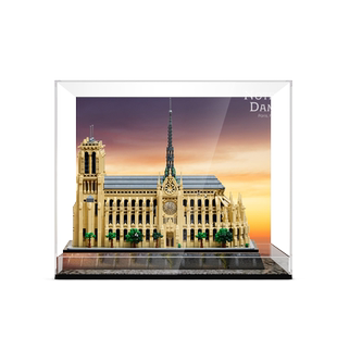 LYB乐一百乐高建筑系列21061巴黎圣母院展示盒亚克力透明防尘罩