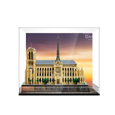 LYB乐一百乐高建筑系列21061巴黎圣母院展示盒亚克力透明防尘罩