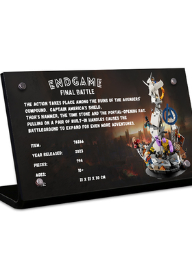 LYB乐一百适用乐高76266复仇者联盟终局之战亚克力展示铭牌介绍牌