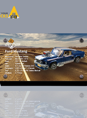 Light your bricks 适用乐高 创意10265福特野马 亚克力展示铭牌