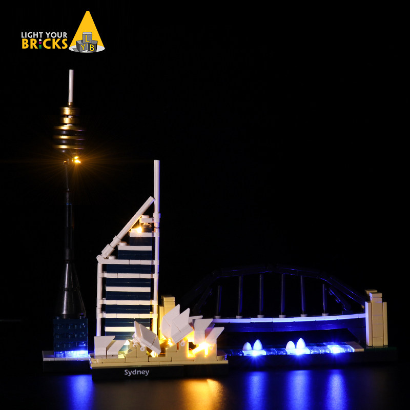 lyb适用乐高悉尼21032灯饰天际线系列积木灯光套装diy灯具led灯饰
