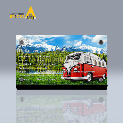 Light your bricks适用乐高 10220大众T1露营车 亚克力展示牌铭牌