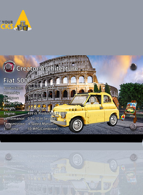 Light your bricks 适用乐高创意10271菲亚特汽车 亚克力展示铭牌