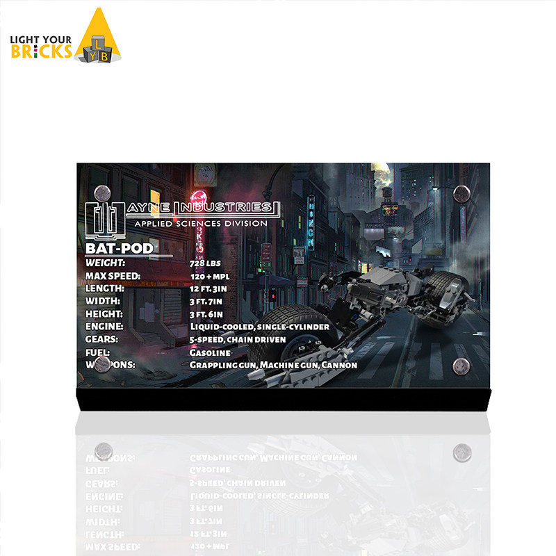 适用乐高5004590 蝙蝠侠积木 light your bricks亚克力展示铭牌