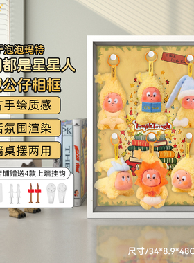 乐一百适用泡泡玛特我们都是星星人毛绒相框展示盒盲盒手办收纳盒