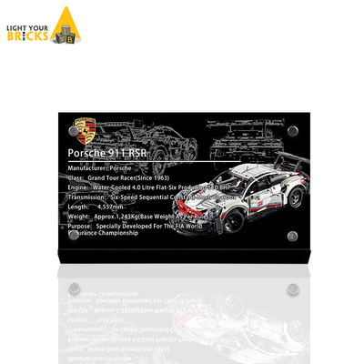 Light your bricks适用乐高机械42096保时捷911RSR亚克力展示铭牌