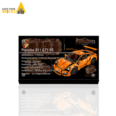 Light your bricks适用乐高42056保时捷911GT3 RS 亚克力展示铭牌