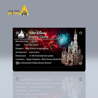 Light your bricks 适用于乐高 71040迪士尼城堡 亚克力展示铭牌