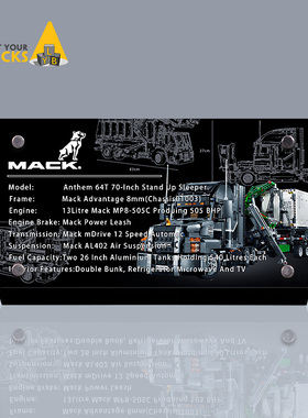 Light your bricks 适用乐高 机械42078马克卡车 亚克力展示铭牌