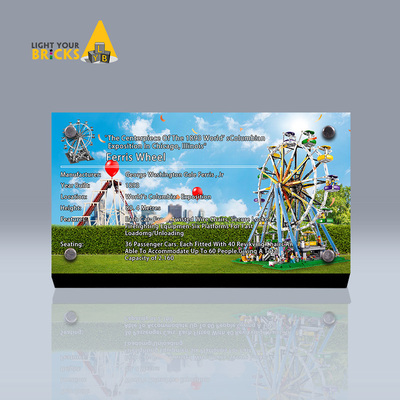 Light your bricks 适用乐高 10247摩天轮 亚克力展示牌支架铭牌