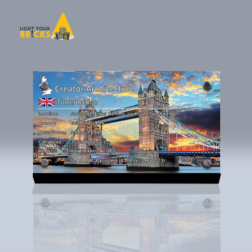 Light your bricks适用于乐高 街景 10214伦敦塔桥亚克力展示铭牌