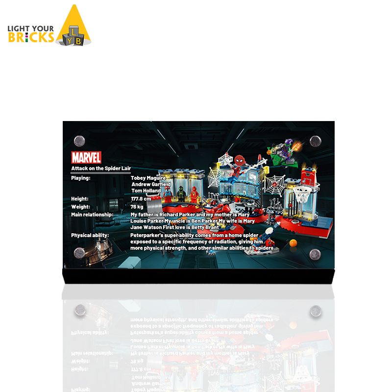 lightyourbricks适用于乐高76175蜘蛛侠基地攻击积木模型展示铭牌
