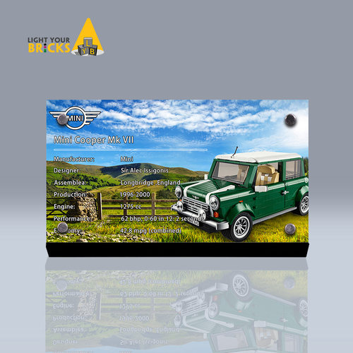 Light your bricks适用乐高10242MINI COOPER亚克力展示铭牌支架