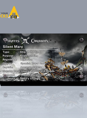 Light your bricks 适用乐高71042沉默的玛丽号 亚克力展示牌铭牌