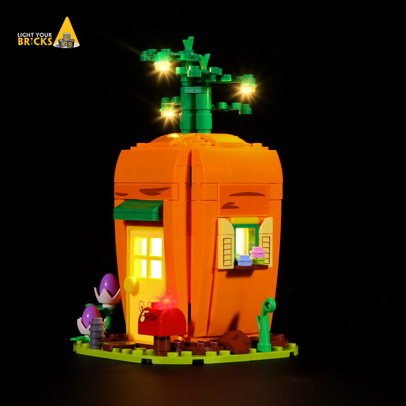 lyb适用乐高40449兔子的胡萝卜屋灯饰积木模型复活节套装灯具发光