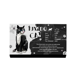 LYB乐一百适用乐高IDEAS系列21349燕尾服猫亚克力展示铭牌介绍牌