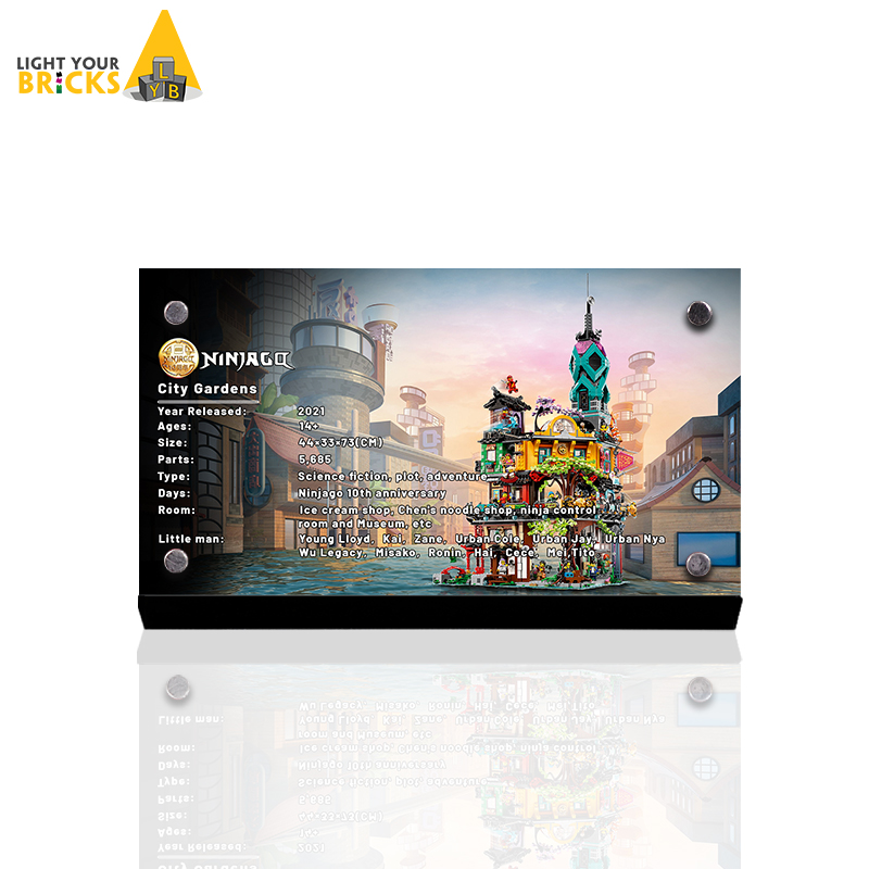 lightyourbricks适用于乐高71741忍者花园亚克力专用积木展示铭牌