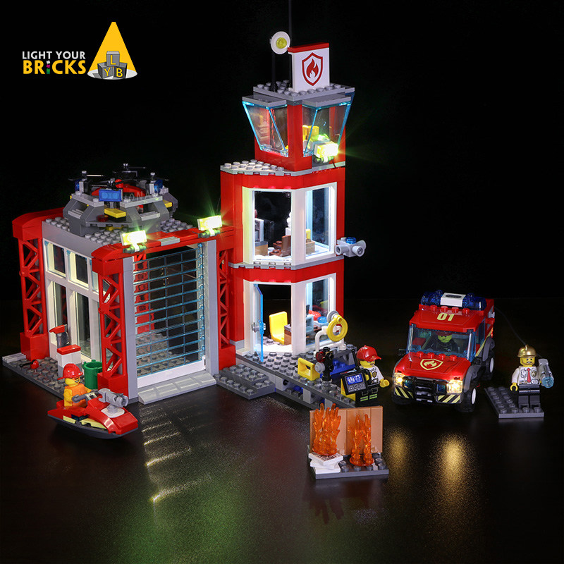 适用乐高60216城市消防救援队城市系列积木led灯光灯饰diy灯光组