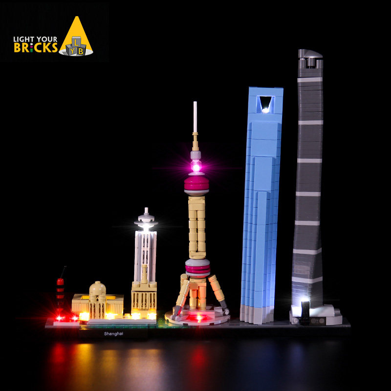 lyb适用乐高建筑系列21039上海天际线积木led灯光装饰灯具diy灯饰