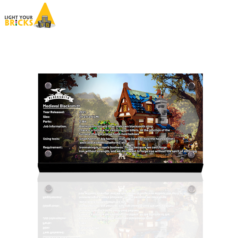 lightyourbricks适用于乐高21325中世纪铁匠铺亚克力积木展示铭牌