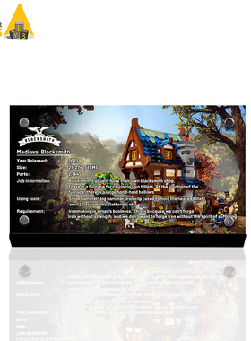 lightyourbricks适用于乐高21325中世纪铁匠铺亚克力积木展示铭牌