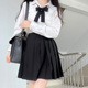 正版 半身裙黑色短裙a字狗39cm纯色制服jk裙 JK百褶裙女学院风套装