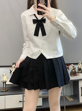 jk衬衫长袖短袖小方领衬衣基础款日系学院风制服套装百搭白衬衣女