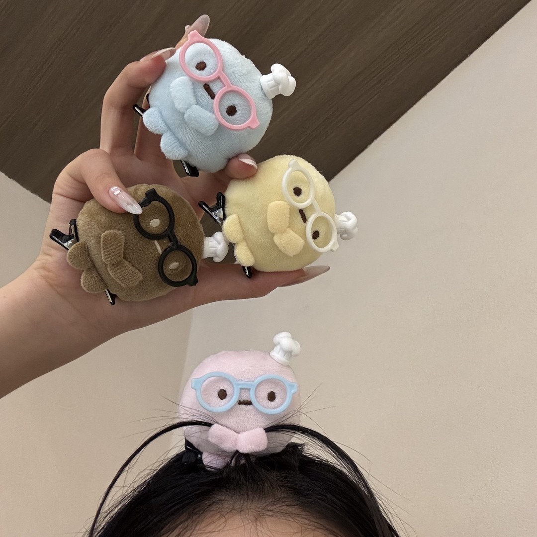 可爱眼镜角落生物公仔发发夹呆毛圆子发卡顶夹发饰玩偶侧边夹子