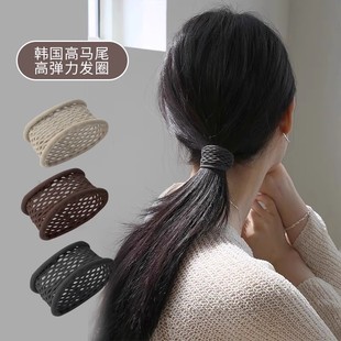 2025新款网状发圈女高马尾丸子头绳橡皮筋高弹力耐用扎头发绳皮套