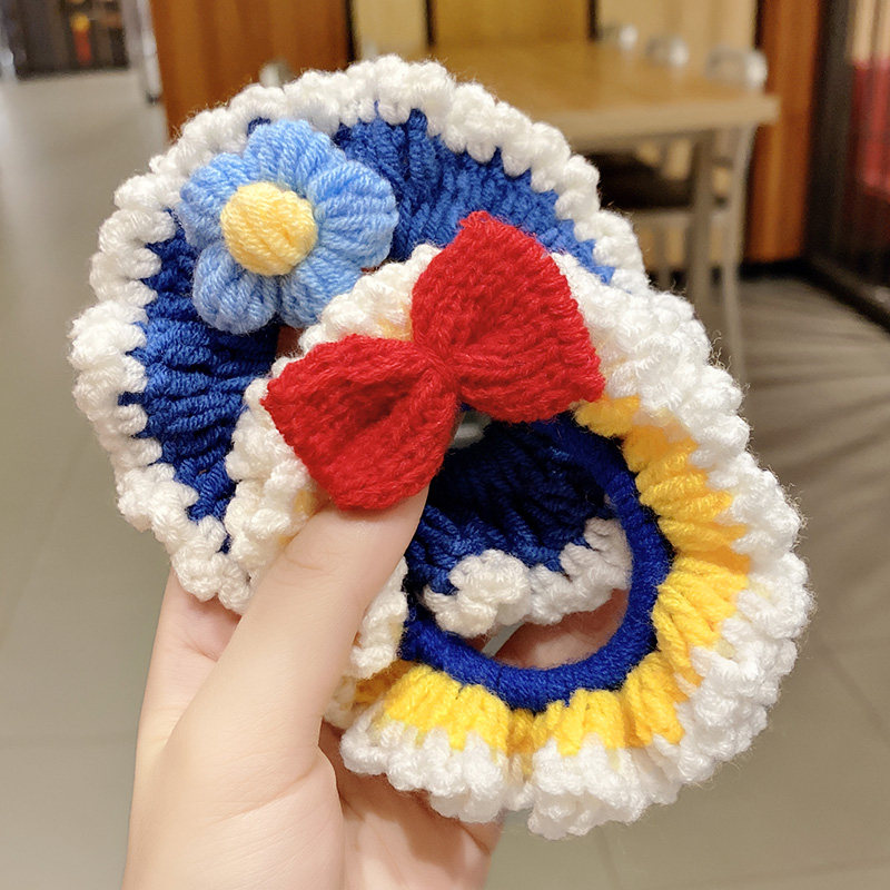 网红在逃公主落难仙女大肠发圈diy编织毛线头绳秋冬外出森系头饰